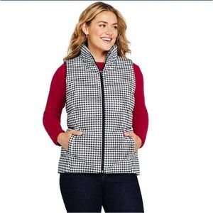 NWT Lands End quilted houndstooth puffer vest. Sz Medium